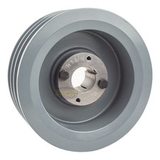 Cast Iron 6.5" Triple Groove Pulley 3 Belt B Section 5L 1-3/16" Sheave Bushing