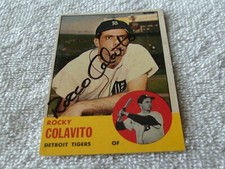 1963  TOPPS  # 240   ROCKY  COLAVITO    HAND  SIGNED  AUTOGRAPHED    ROCCO   !! 