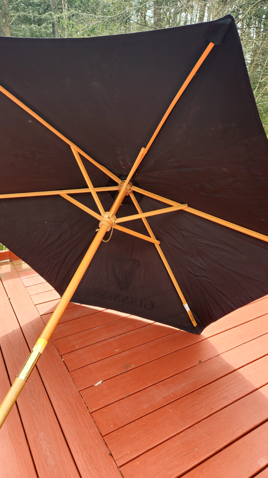 Guinness Beer 7' x 6 Wooden Market Patio Table Umbrella eBay
