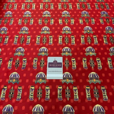 2,99£ roter Rand ägyptische Batik Papua bedruckt Goldfolie Kleiderstoff 111 M145-76