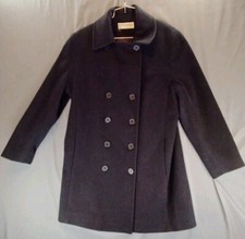 Forecaster Of Boston Wool Coat Womens Size 8 Black Jacket Overcoat Made In USA