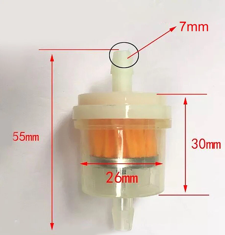 10Pcs 1/4/6/7mm Motorcycle Hose Inline Fuel Gas Filter Replacement Accessories, - Image 3 of 4