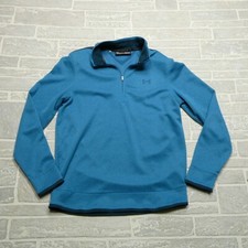 Under Armour ColdGear Sweater Mens Medium Blue 1/4 Zip Golf Jacket Sweatshirt