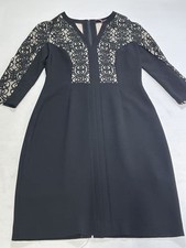 Womens Rachel Roy Black 3/4 Sleeve Lace Style Dress Size 8 NEW