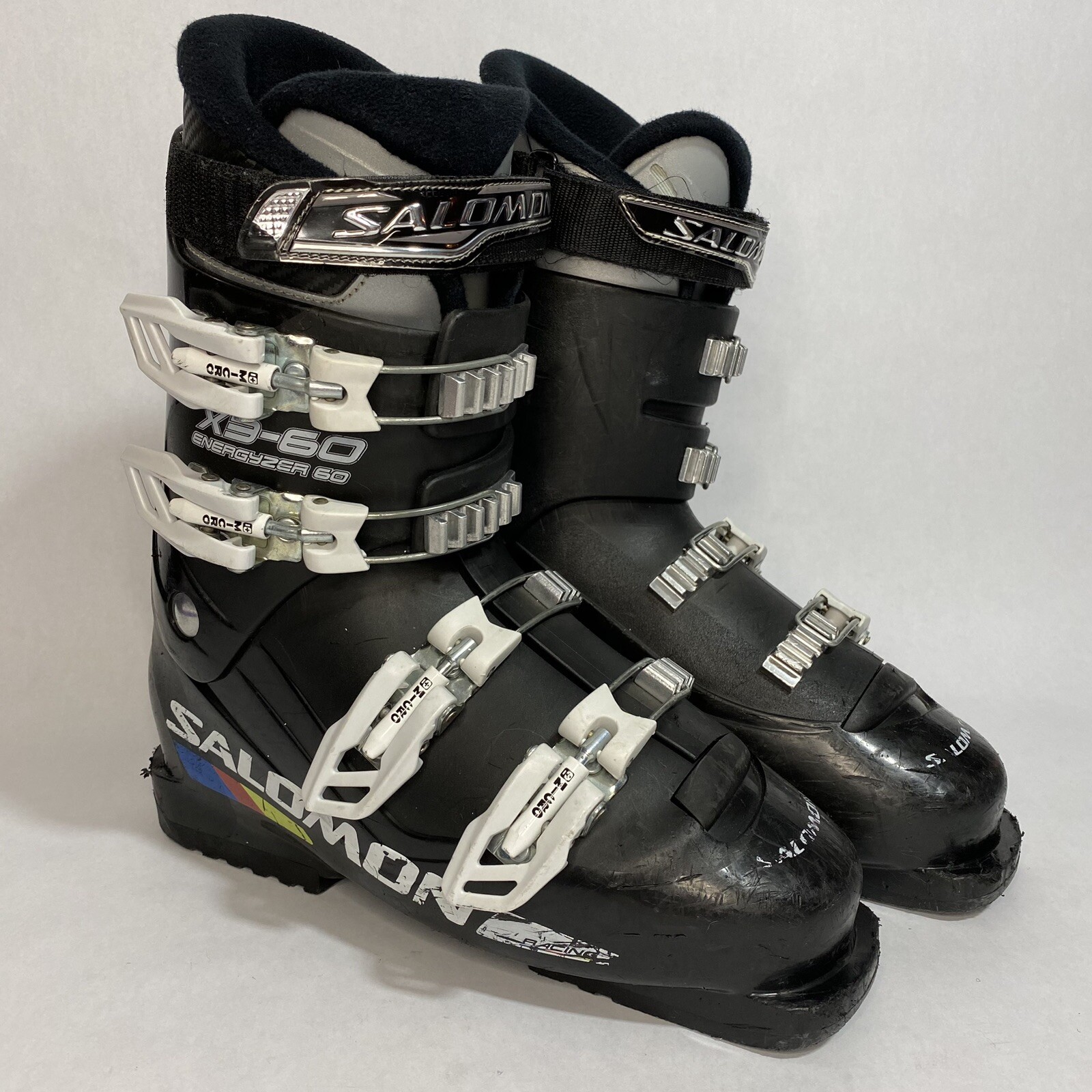 Salomon X3 60 Energyzer 60 stivali da sci bianchi neri Mondo taglia 25