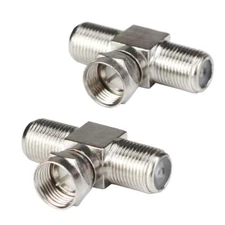 	3-Way Cable Splitter Combiner Adapter Connecter for TV Video Antenna 2-Pc	