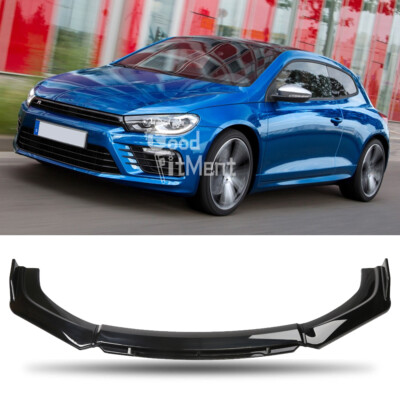 Glossy Black Front Bumper Lip Spoiler Splitter Diffuser For For VW Scirocco R