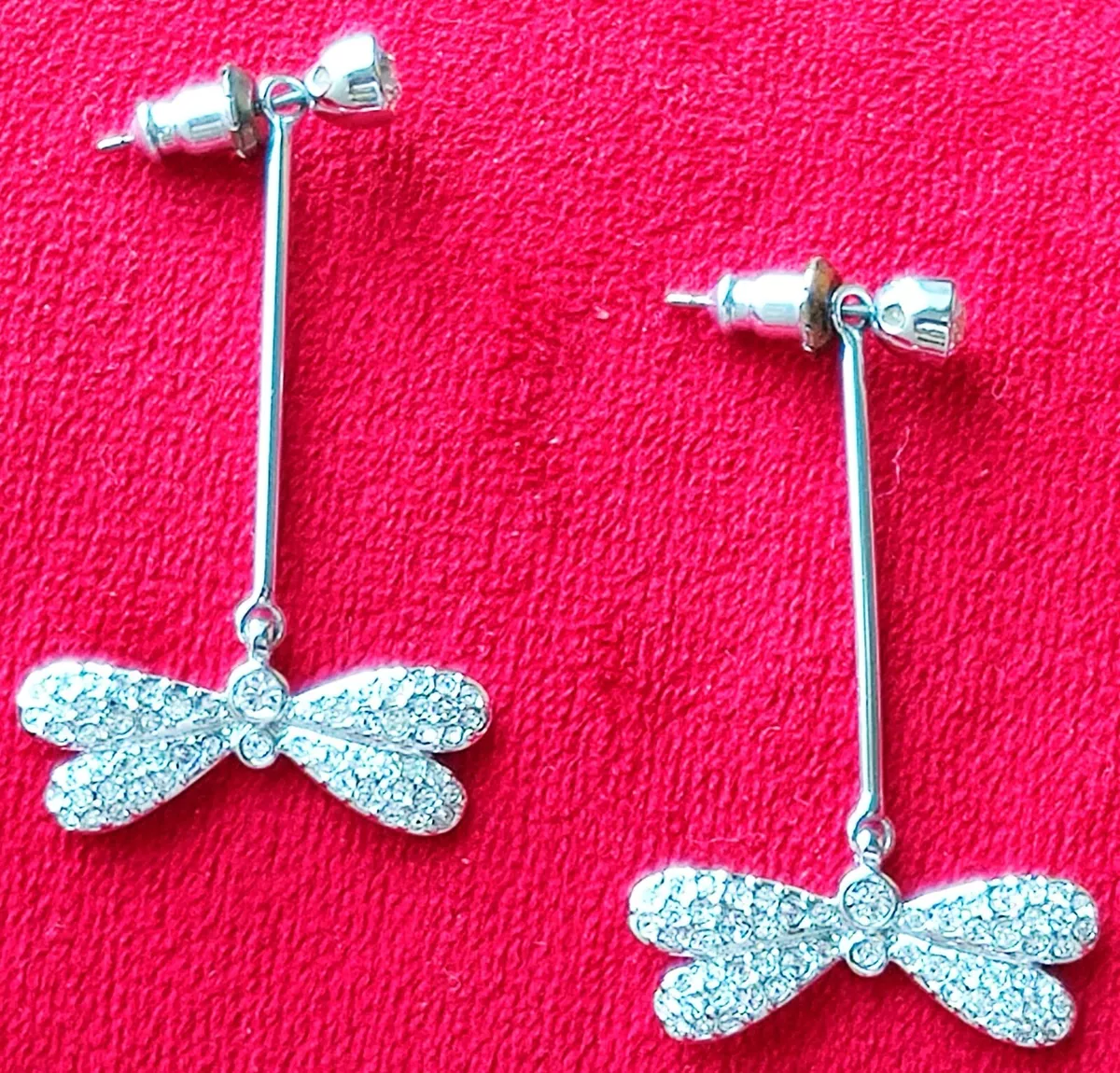 Authentic Swarovski Crystals Dragonfly Earrings Marked eBay