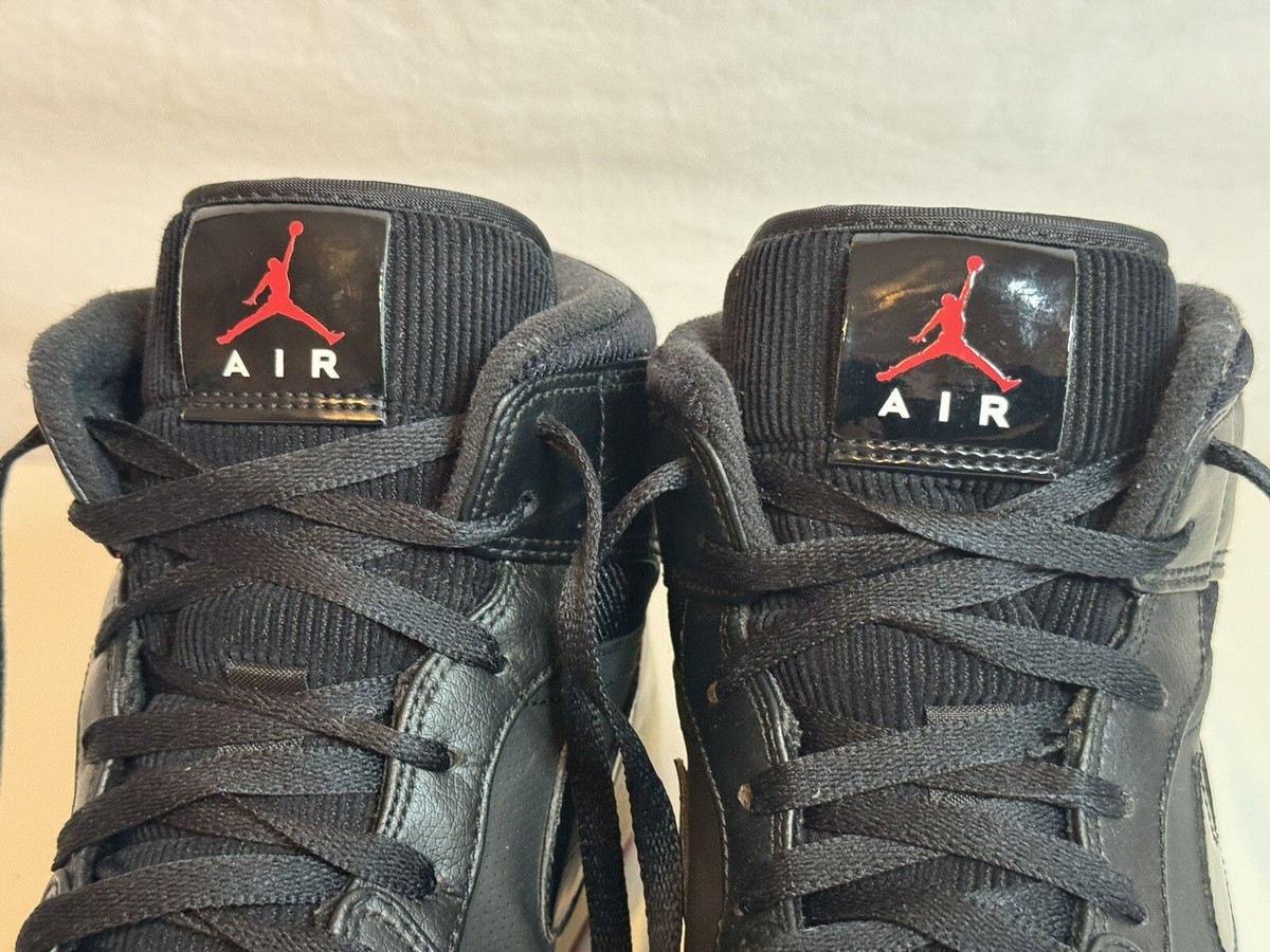 Jordan 1 Retro Mid Bred 2018 Mens Size 10.5 Black University Red