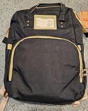 Black Mommy loves Diaper Bag Backpack Large Travel Diaper Bag with Changing port