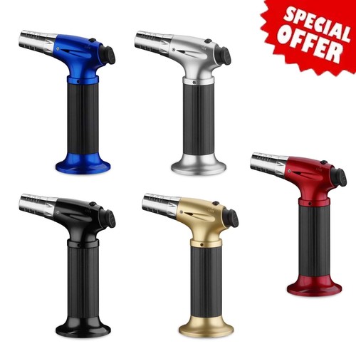 Refillable Butane Torch Lighter Adjustable Jet Flame for Cigars Cooking Welding
