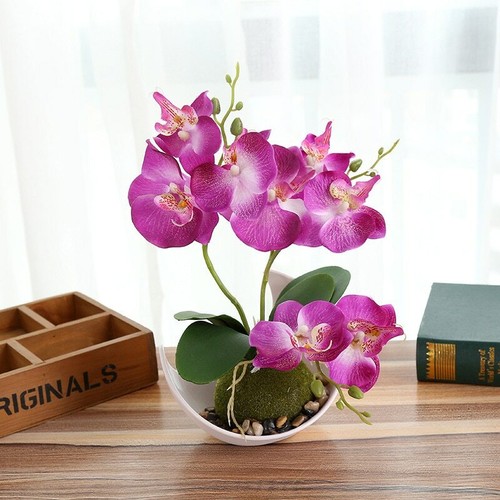 1 Set Bonsai Kunstblumentopf Blumenset Haushalt Schreibtisch Zubehör - - Bild 6 von 13