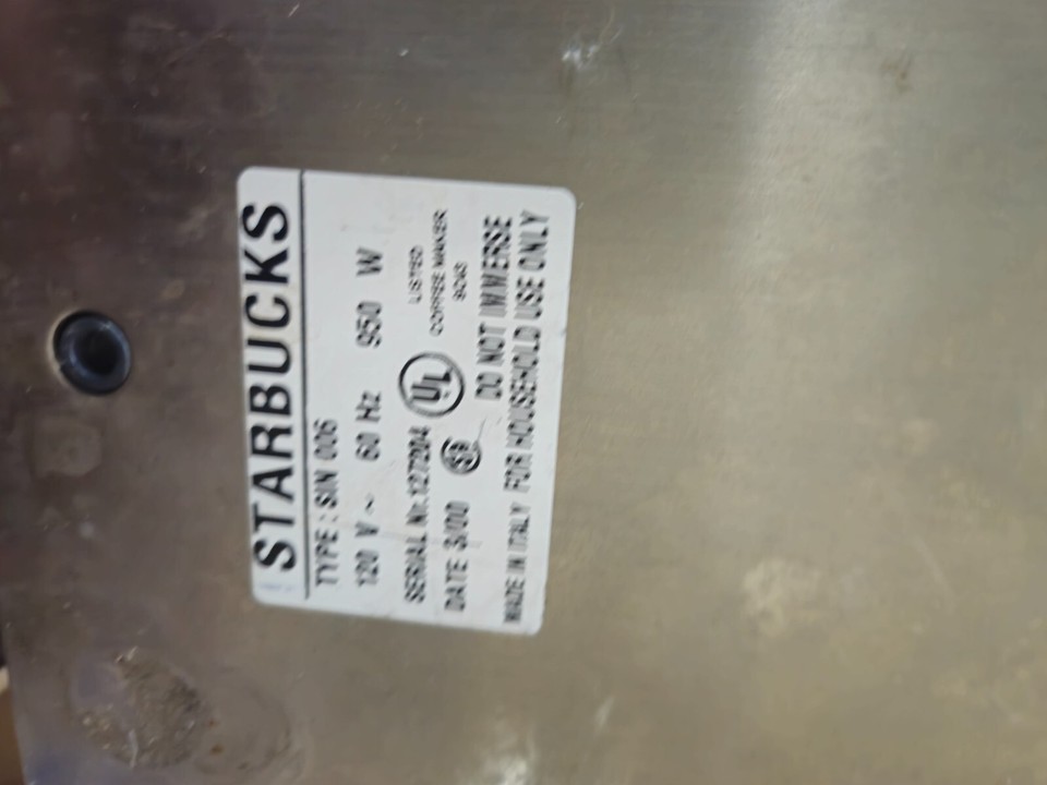 Starbucks Barista Stainless Steel SIN 006 Coffee Espresso Machine