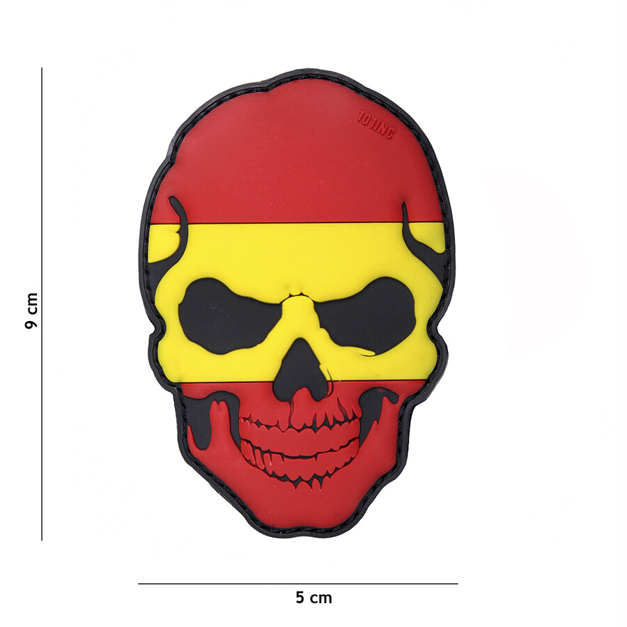 PARCHE 3D PVC CALAVERA ESPAÑA MILITAR, EJERCITO SOUVENIR