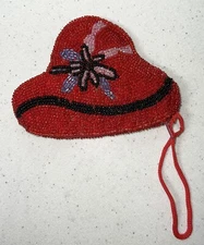 Red Hat Lady Society Beaded Coin Change Purse Zippered #8