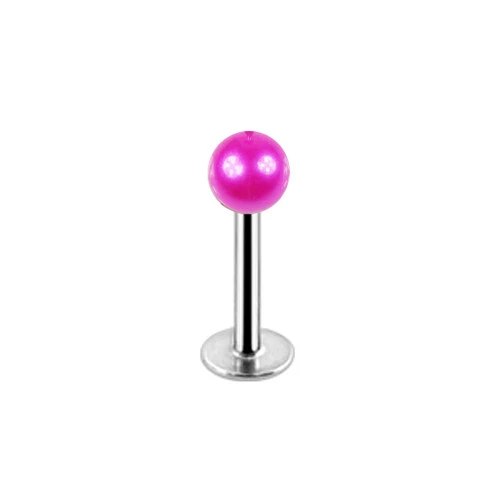1,2mm Labret mit Perle Weiß, Rosa, Pink Ohr Tragus Helix Lippen Piercing Stab - Bild 4 von 4