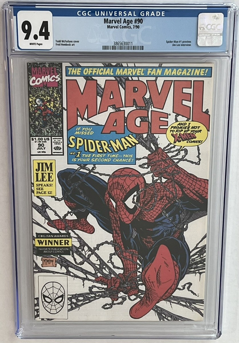 MARVEL AGE 90 / CGC 9.4 / WHITE PAGES / MCFARLANE Cover / 1st