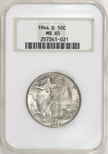 1944-D Walking Liberty Half Dollar - NGC MS65 - Gen 5 Old Fatty Holder - Picture 1 of 6