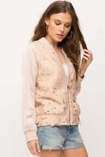 Crochet Lace Bomber Jacket