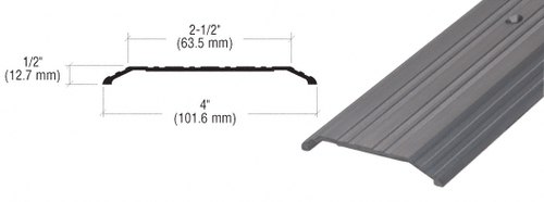 Umbral de silla de montar de aluminio CRL TH014D36 bronce oscuro de 4"" x 1/2"" - 36-1/2"" de largo - Imagen 2 de 2