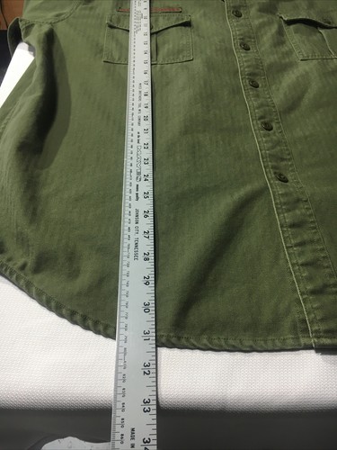Camisa Polo Ralph Lauren Botón Ejército Militar OG 107 Hombres XL Espiga. - Imagen 7 de 10