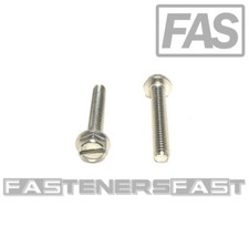 50 8-32x1 Stainless Steel Slotted Hex Washer Head Machine Screws 18-8