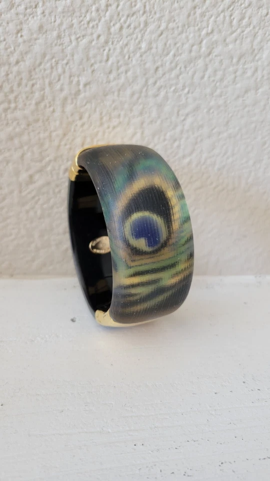 NUEVO Brazalete Brazalete Alexis Bittar Pavo Real Bisagras Anchas Cierre Magnético Nuevo con Etiquetas