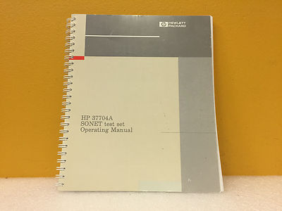 HP 37704-90004 37704A SONET Test Set Operating Manual