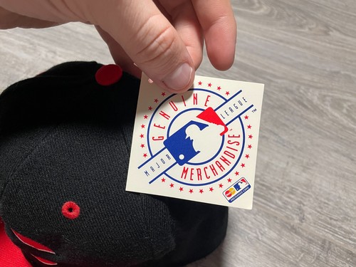 Cappello Vintage Cincinnati Rosso MLB Nero Cupola Lana Deadstock SnapBack Logo 7 RARO - Foto 6 di 6