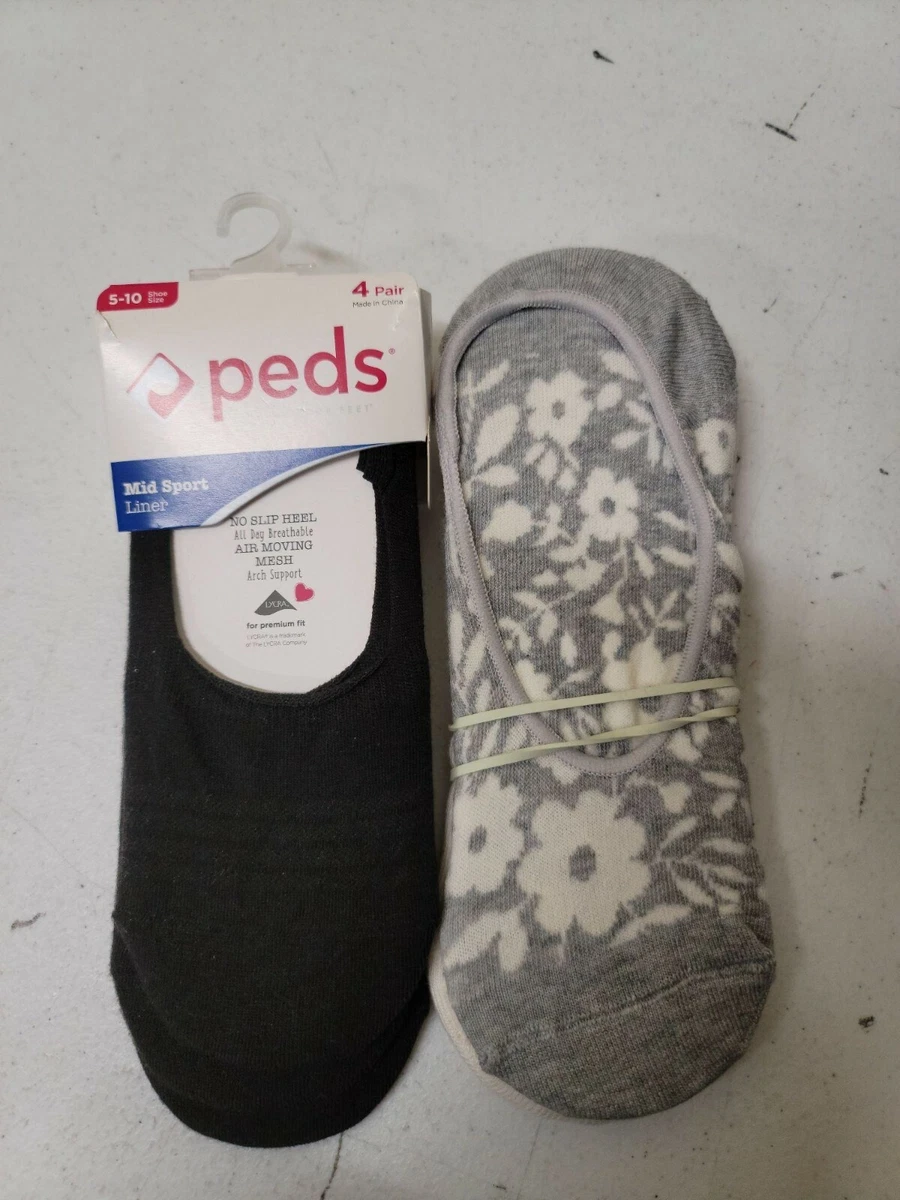 Peds Womens 5 10 Mid Sport Liner Socks Multi Colored