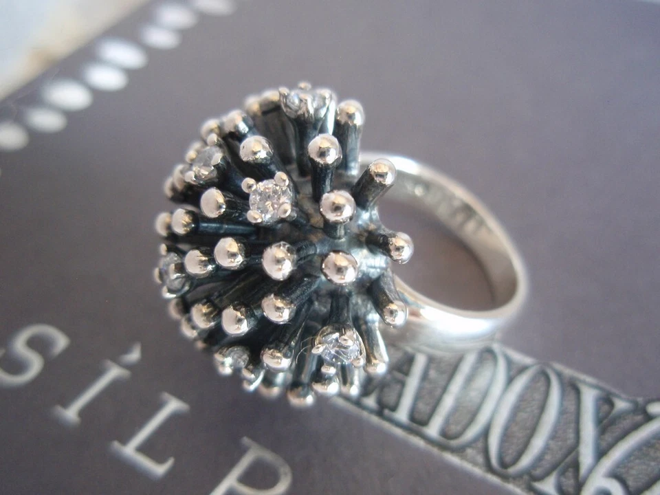 SILPADA RARE Retired BRUTALIST Sterling Silver 925 Starburst CZ Ring Sz 6+ R2762 - Image 3 of 4