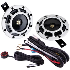 12v Loud Metal Twin Disc Horn Electric Truck Horn Kit with Button Switch for Car