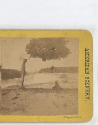 Man Sitting Admiring Niagara Falls New York NY Stereoview