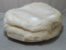 Vintage 1950s Ladies Hat Mink White Ivory Satin Bow Pillbox Needs Cleaning