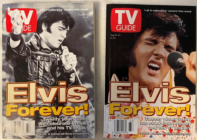 2 - Elvis (Presley) Forever! TV Guides - Collectors' covers August 16-22,1997