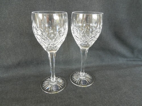 Stuart crystal Shaftesbury cut wine glass x2 Signed with label - Picture 5 of 10