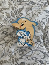 Portapenne Portaspazzolino Delfino In Legno Bartolucci