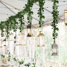 12 Pack 84Ft Artificial Hanging Vines Faux Silk Green Leaf Garlands for Decor