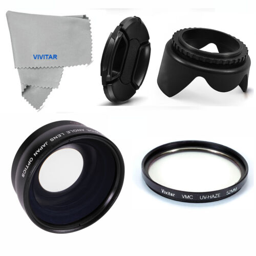 Wide Angle Macro Lens+ UV FILTER +HOOD+CAP EF-S 55-250mm f/4-5.6 T3I T4I T5I 5D - Afbeelding 1 van 10