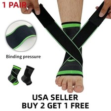 1 Pair of Ankle Brace Support Compression Sleeve Fasciitis Pain Relief Foot Wrap