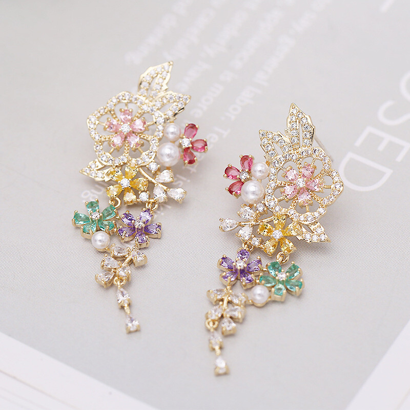 Fashion Crystal Zircon Drop Dangle Earrings Jewelry for