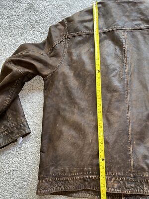 Carbon 2 Cobalt Men's Goat Leather Jacket Brown Distressed | eBay