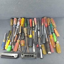 Vintage Garage Junk Drawer Lot Mixed Screwdrivers Craftsman Stanley NAPA Other