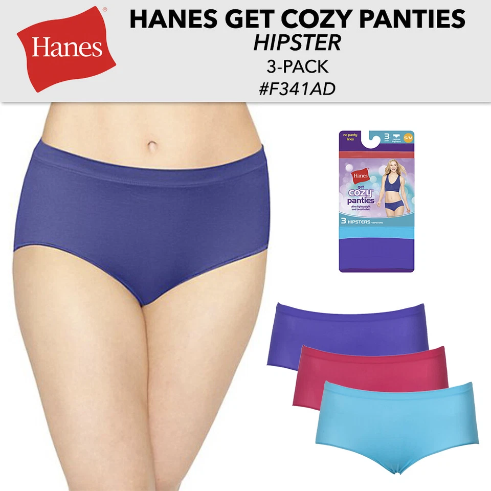 Hanes Ladies 3 Pack Tagless Lightweight and Breathable Hipsters