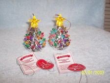 Mr. Christmas Silver Lighted Ornaments Or Table Decoration Set Of 2 - 4.5" Tall