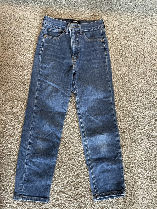 Express Denim Mom Jeans Super High Rise Medium Blue Size 0 Regular