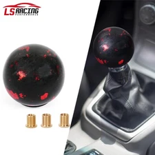 Universal Forged Carbon Fiber Ball Round Manual MT Car Gear Shift Knob Shifter