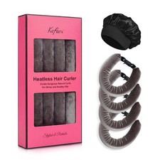 Heatless Curls Overnight Blowout Rods Set, 4 Pack 1 Count Pack of 5 , Brown