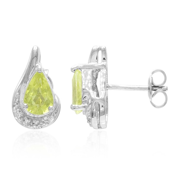 Cavill Turmalin Ohrringe Tropfen 925 Silber Plattiert Zirkon 1,89Ct Damen-image