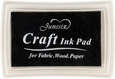 Black Ink Pad Finger Washable Kids Stamp Ink Pad for Rubber Stamps Paper Scrapbo